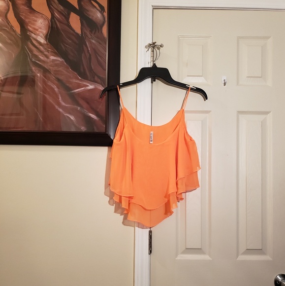 True Light Double Flared Orange Tank, Size Large - Picture 4 of 6